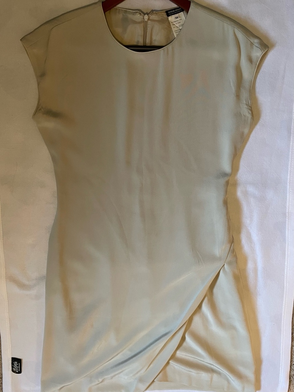 Giorgio Armani Women's Cream Draped Cap-Sleeve Minidress